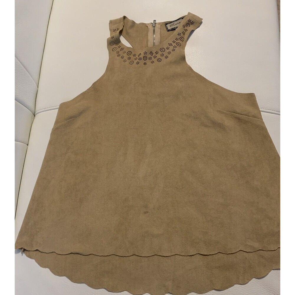 Ethereald tank top Women’s faux suede Size S Cream